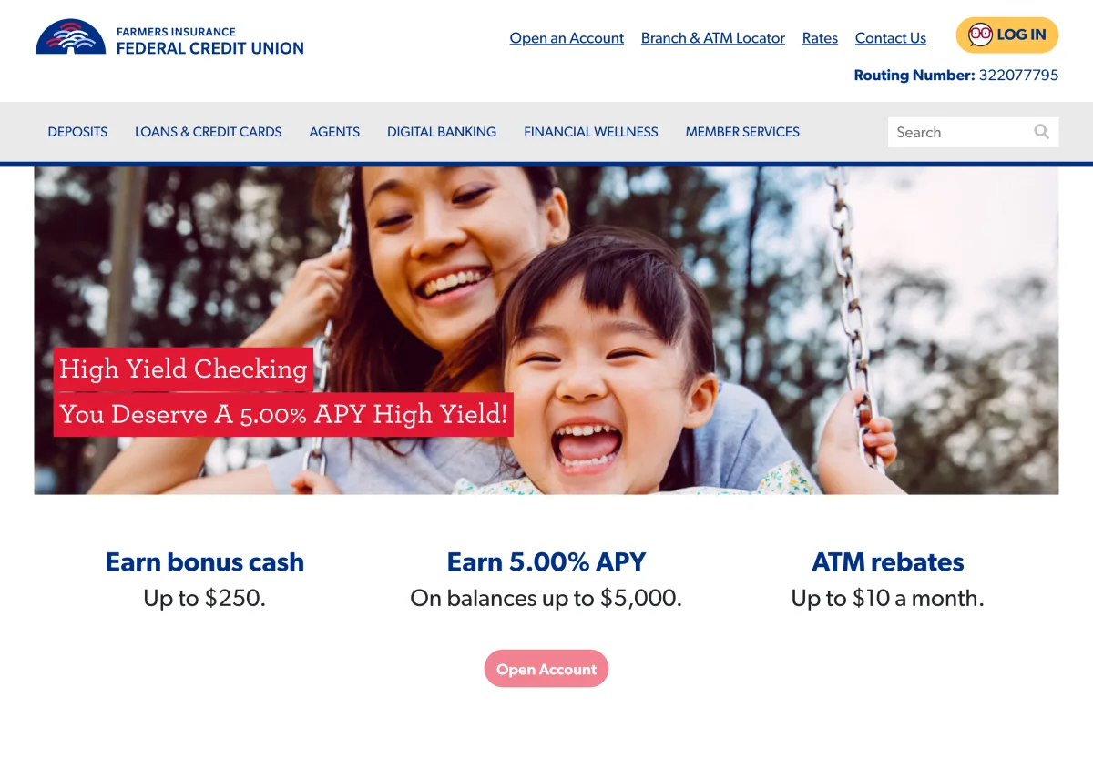 Bank promotional offer page