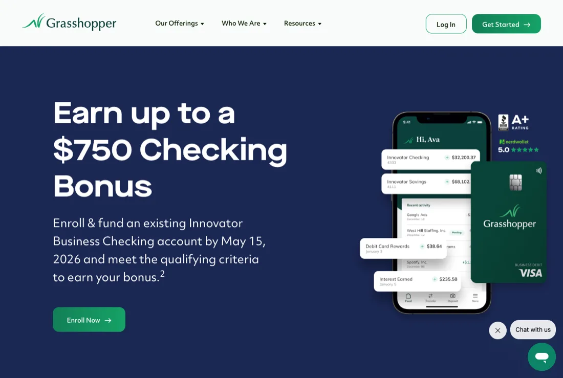 Bank promotional offer page