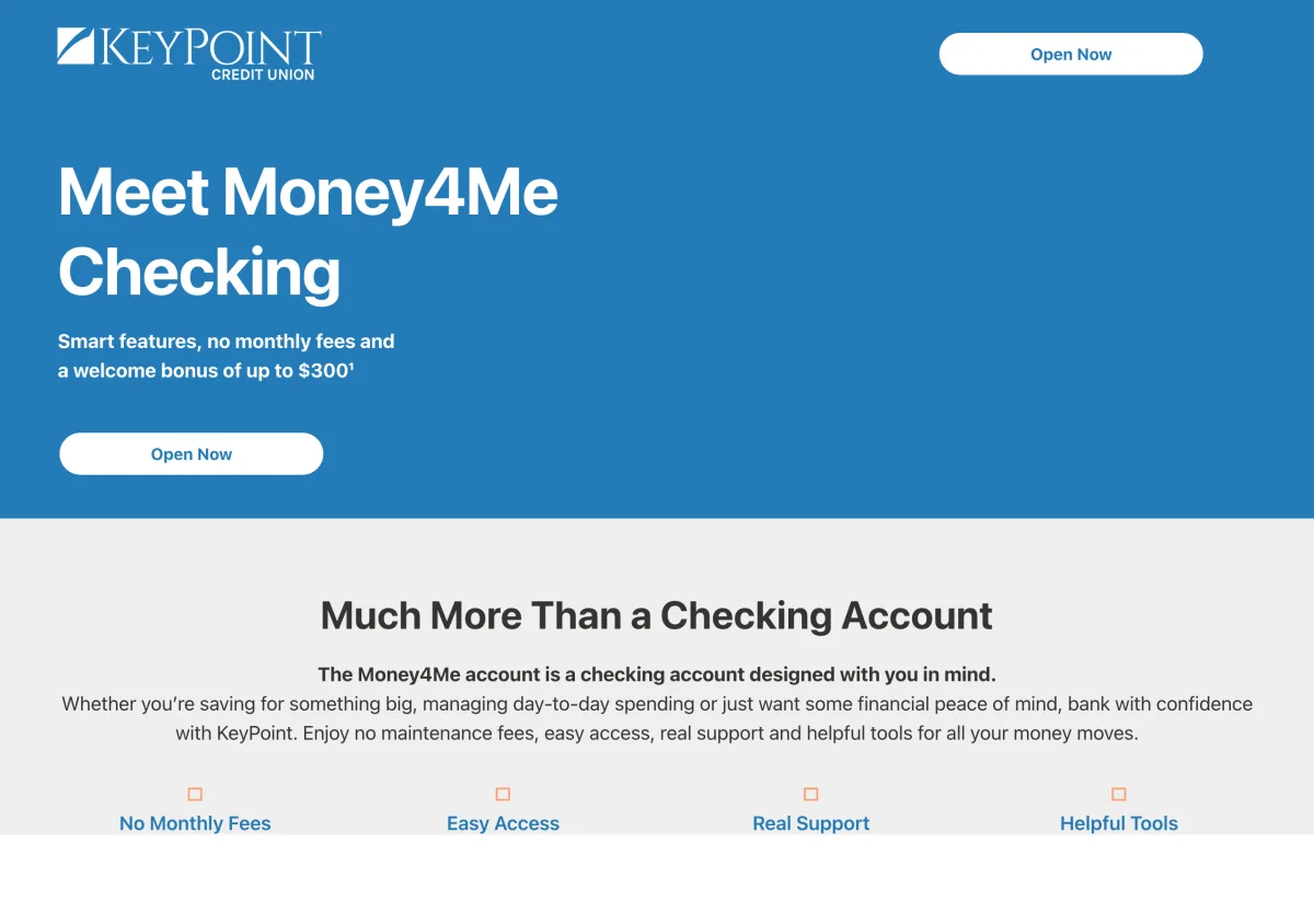 Bank promotional offer page