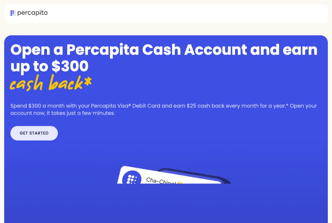 Bank promotional offer page